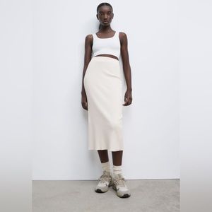 Zara Ribbed Midi Skirt